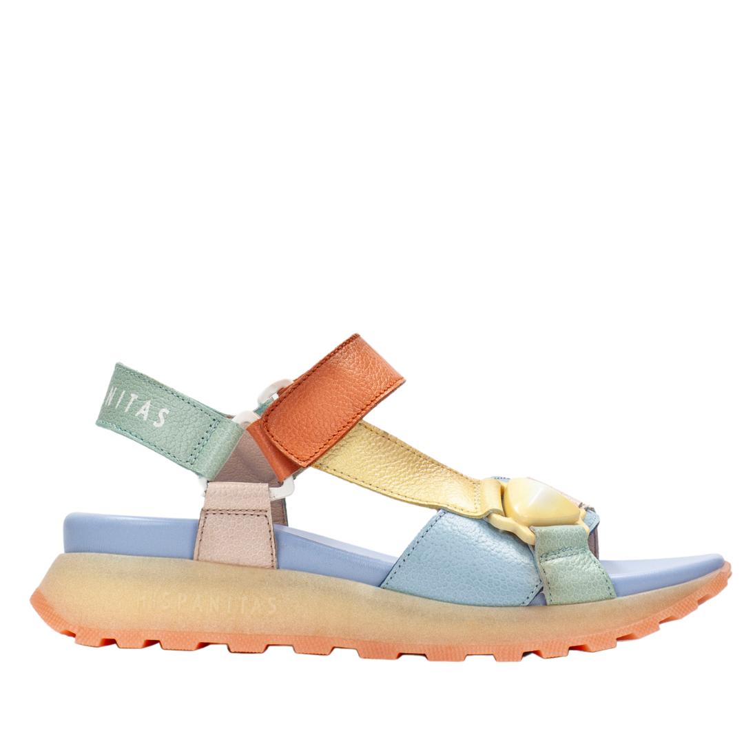 DAMES OPEN SCHOENEN-Groen combi kleur