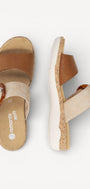 DAMES OPEN SCHOENEN-Bruin combi kleur