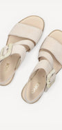 DAMES OPEN SCHOENEN-Beige suède/nubuck