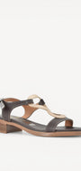 DAMES OPEN SCHOENEN-Bruin combi kleur