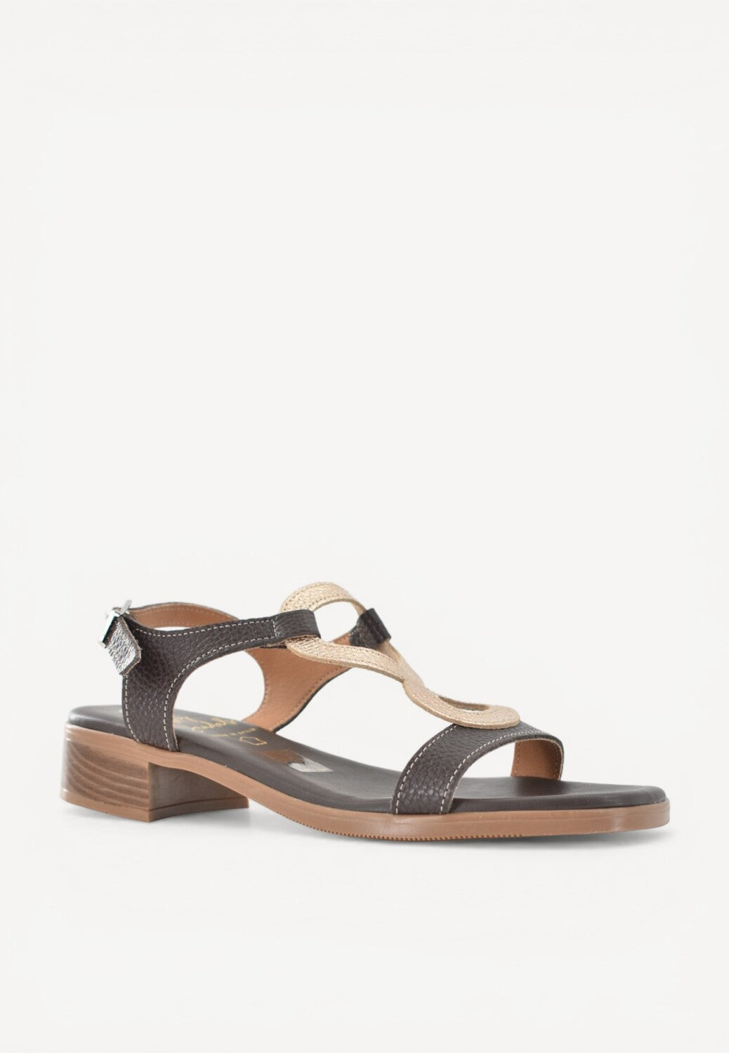 DAMES OPEN SCHOENEN-Bruin combi kleur