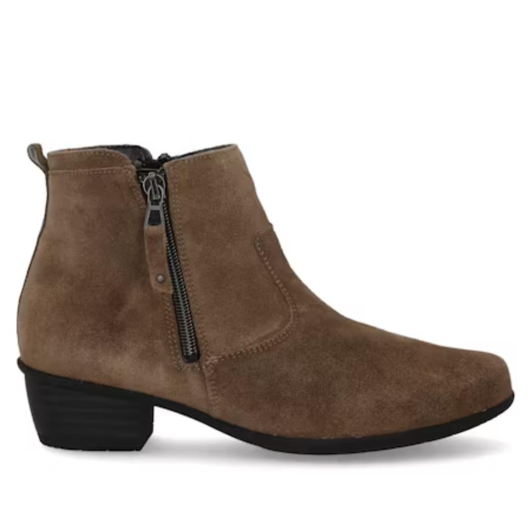 DAMES BOOTS+KORT LAARS-Beige suède/nubuck