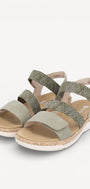 DAMES OPEN SCHOENEN-Groen suède/nubuck