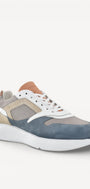 Heren veterschoenen-Blauw combi kleur
