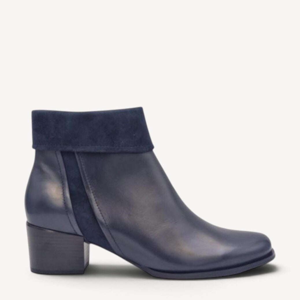 DAMES BOOTS+KORT LAARS-Blauw leer
