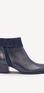 DAMES BOOTS+KORT LAARS-Blauw leer