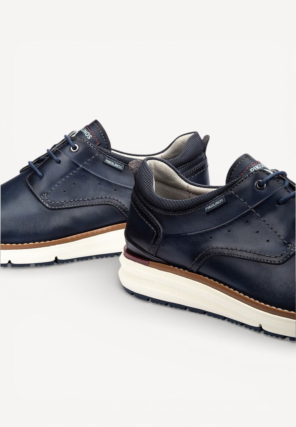 Heren veterschoenen-Blauw leer