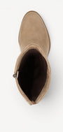 DAMESLAARS LANG/HALFHOOG-Beige suède/nubuck