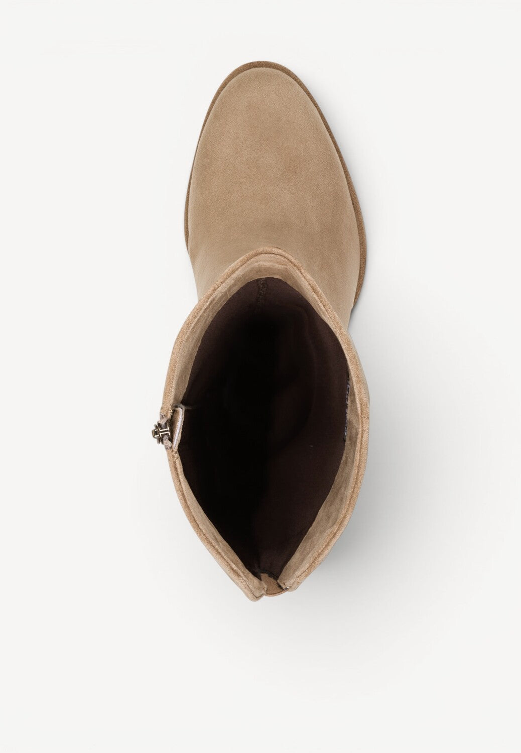 DAMESLAARS LANG/HALFHOOG-Beige suède/nubuck