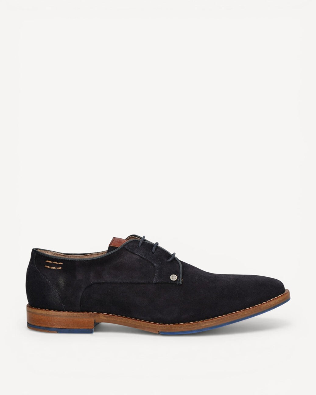 Heren veterschoenen-Blauw suède/nubuck