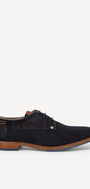 Heren veterschoenen-Blauw suède/nubuck