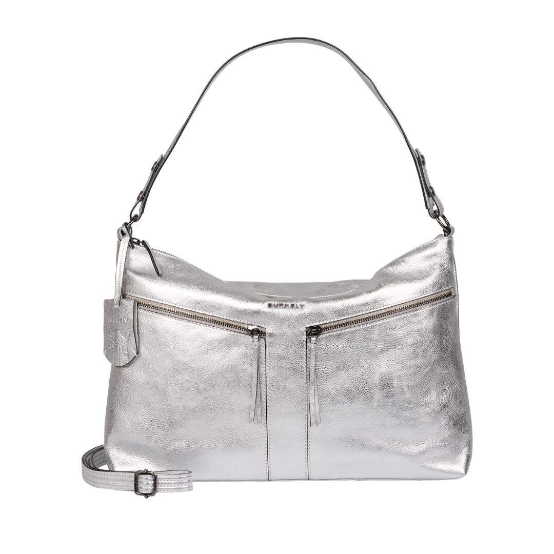 Handtassen-Zilver leer