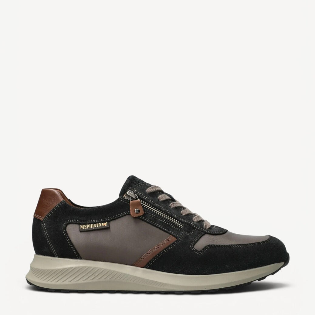 Heren veterschoenen-Blauw suède/nubuck