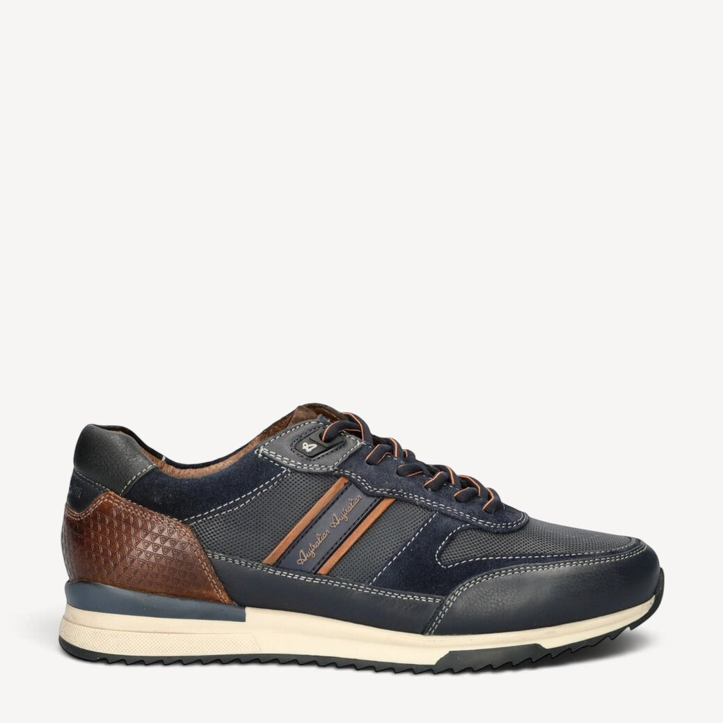 Heren veterschoenen-Blauw leer
