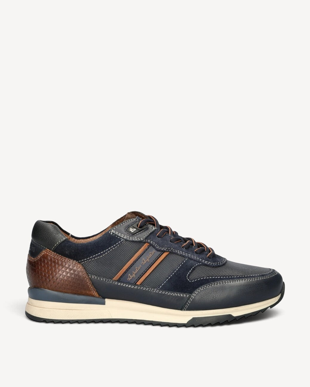 Heren veterschoenen-Blauw leer
