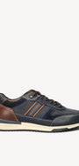 Heren veterschoenen-Blauw leer