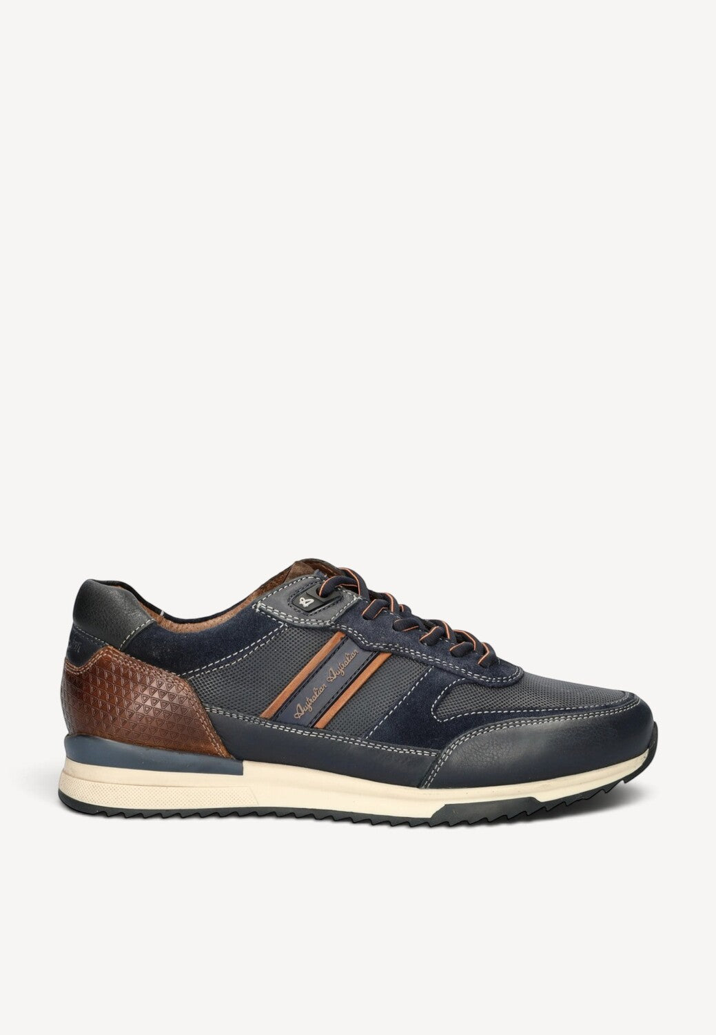 Heren veterschoenen-Blauw leer