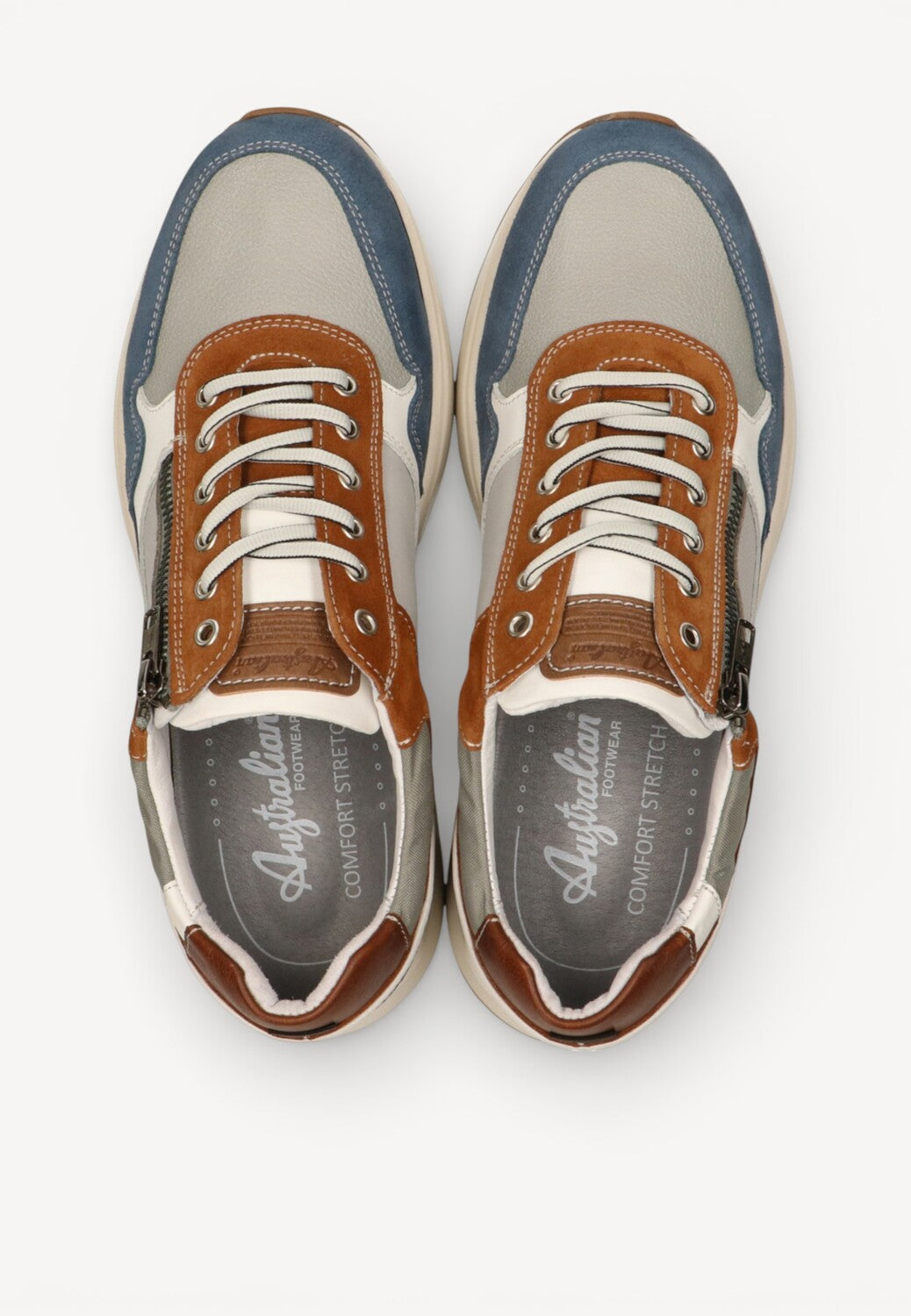 Heren veterschoenen-Blauw combi kleur