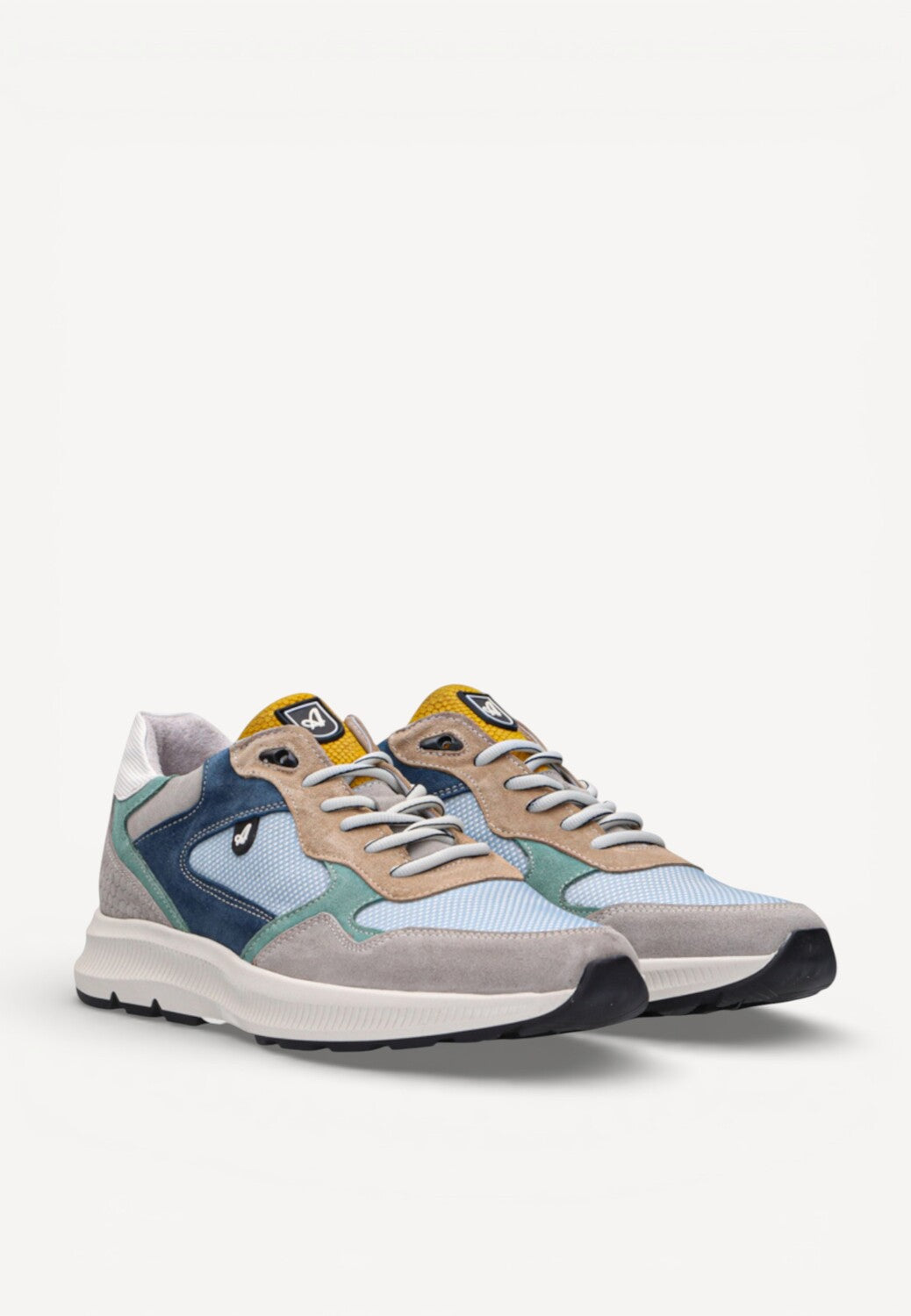 Heren veterschoenen-Grijs combi kleur