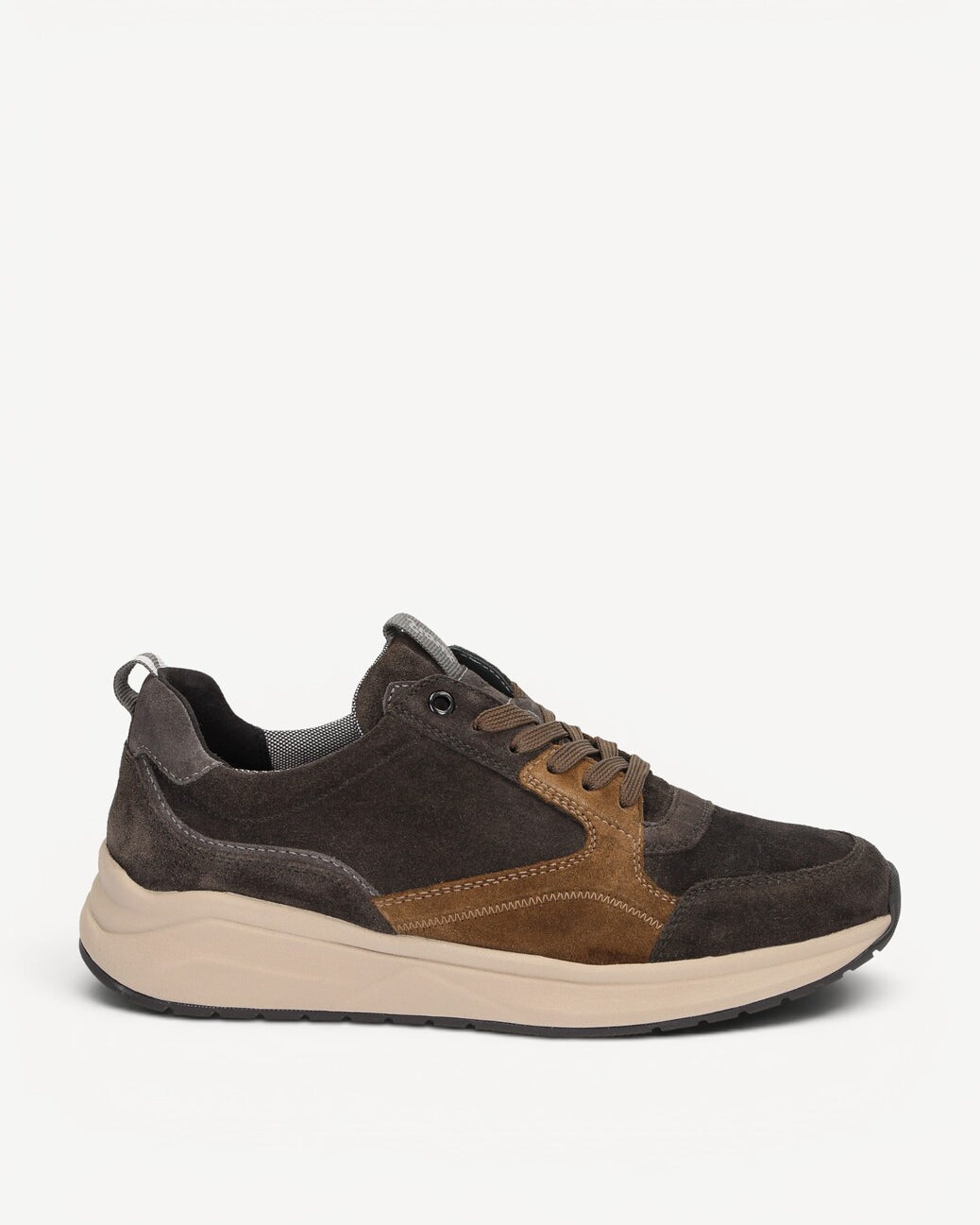 Heren veterschoenen-Grijs combi kleur