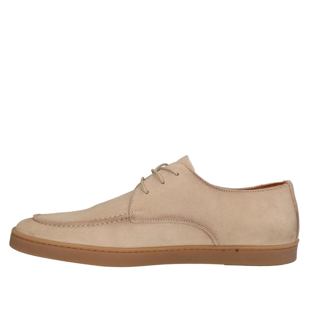 Heren veterschoenen-Beige suède/nubuck