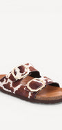 DAMES OPEN SCHOENEN-Bruin combi kleur