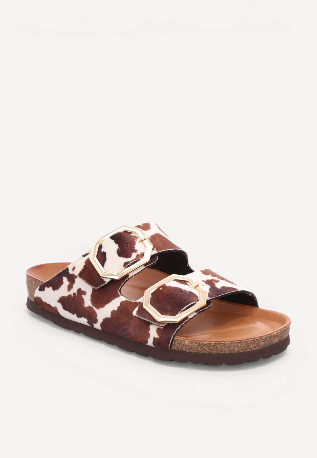 DAMES OPEN SCHOENEN-Bruin combi kleur