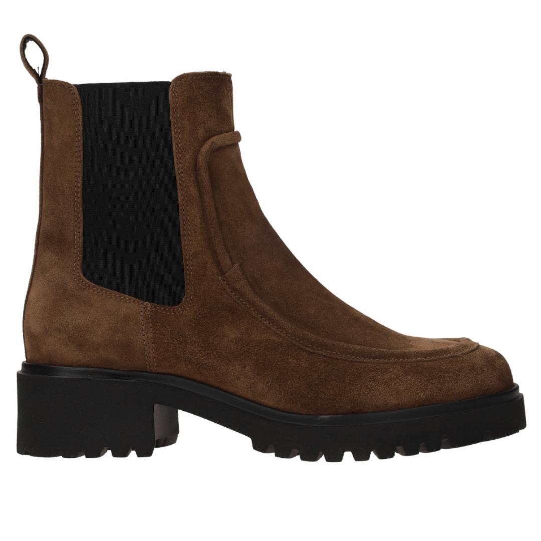 DAMES BOOTS+KORT LAARS-Bruin suède