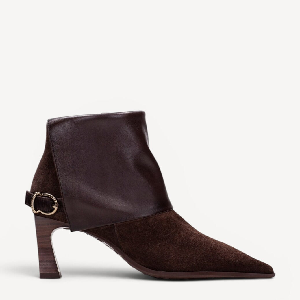 DAMES BOOTS+KORT LAARS-Bruin suède