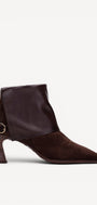 DAMES BOOTS+KORT LAARS-Bruin suède