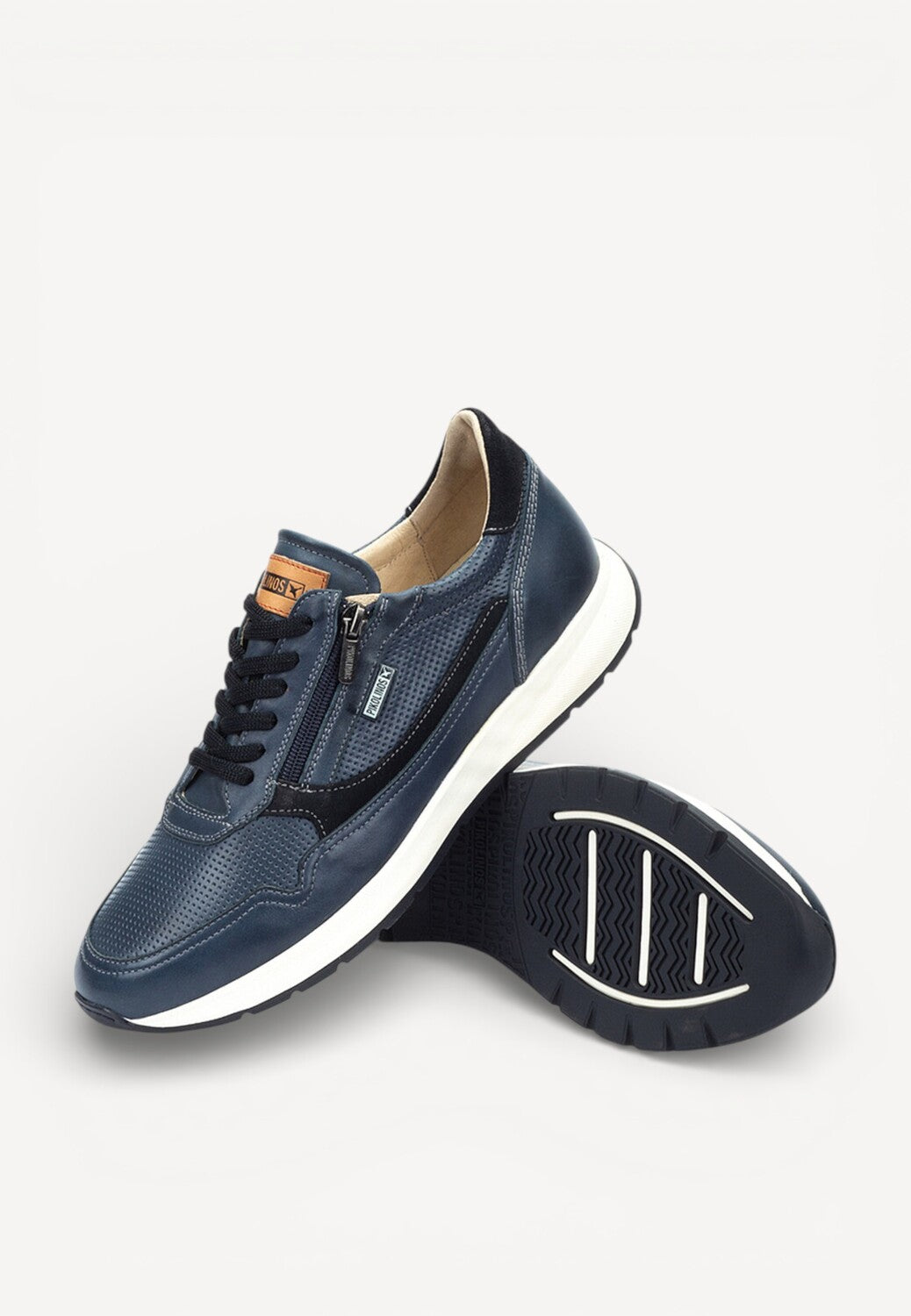 Heren veterschoenen-Blauw leer