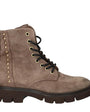 DAMES BOOTS+KORT LAARS-Beige suède/nubuck