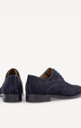 Heren veterschoenen-Blauw suède/nubuck