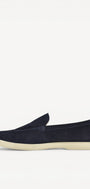 Heren instapper-Blauw suède/nubuck