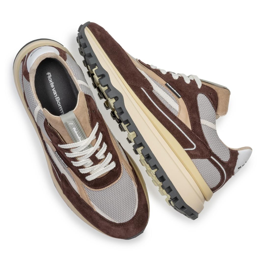 Heren veterschoenen-Rood combi kleur