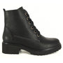 DAMES BOOTS+KORT LAARS-Zwart leer