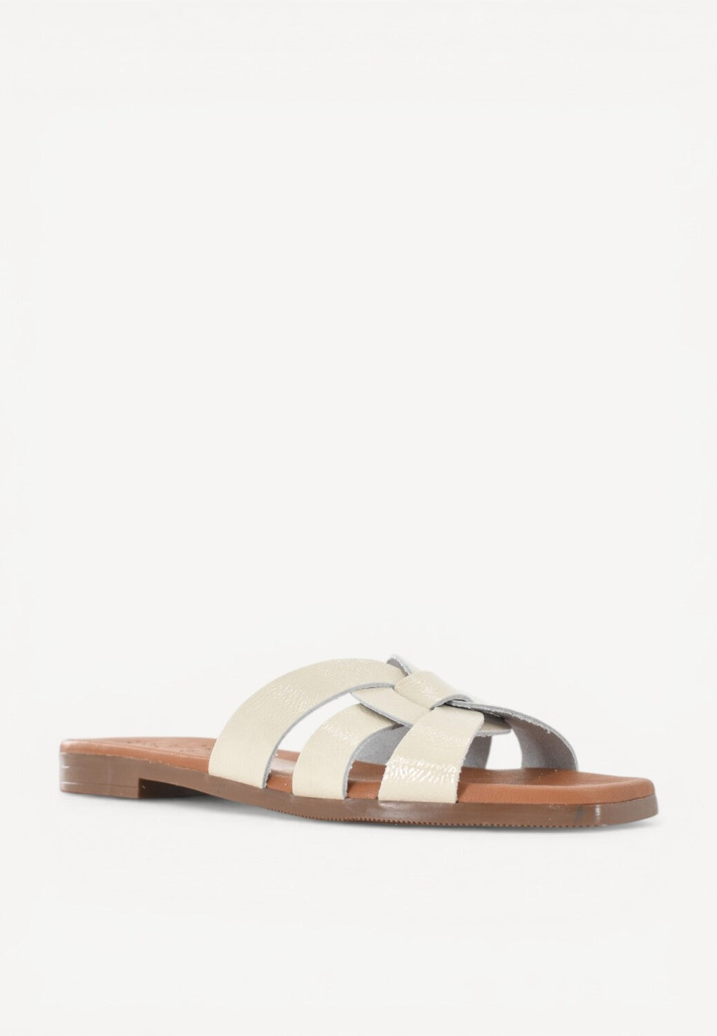 DAMES OPEN SCHOENEN-Beige lak