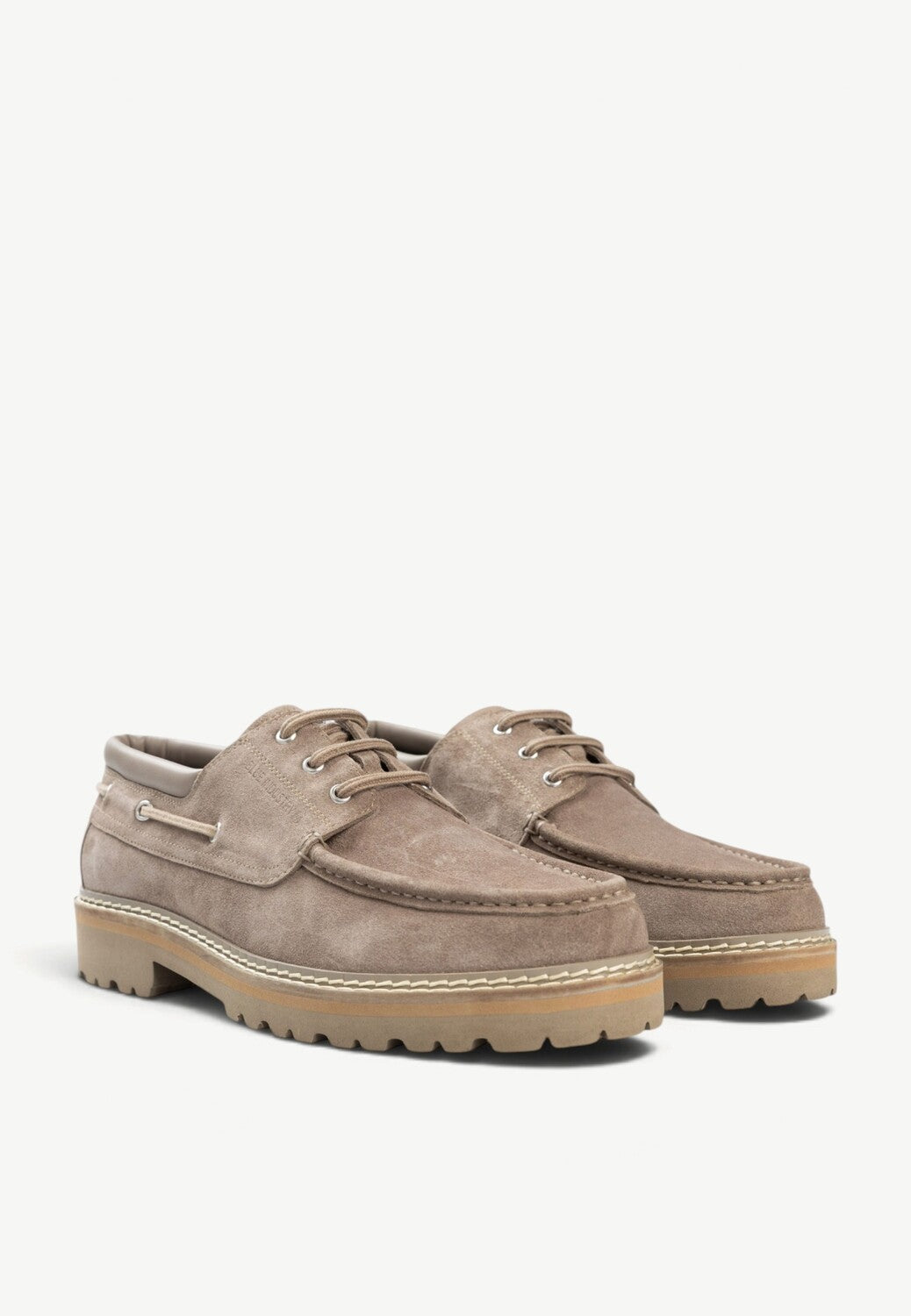 Heren veterschoenen-Beige suède/nubuck