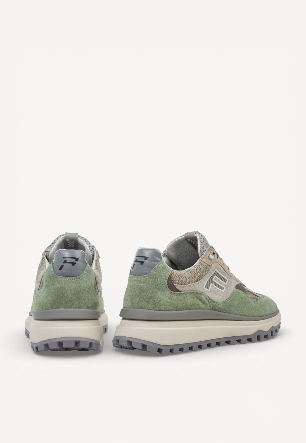 Heren veterschoenen-Groen combi kleur