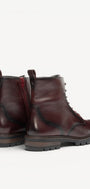 DAMES BOOTS+KORT LAARS-Rood leer