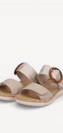 DAMES OPEN SCHOENEN-Beige suède/nubuck