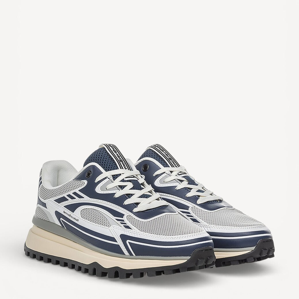 Heren veterschoenen-Blauw combi kleur