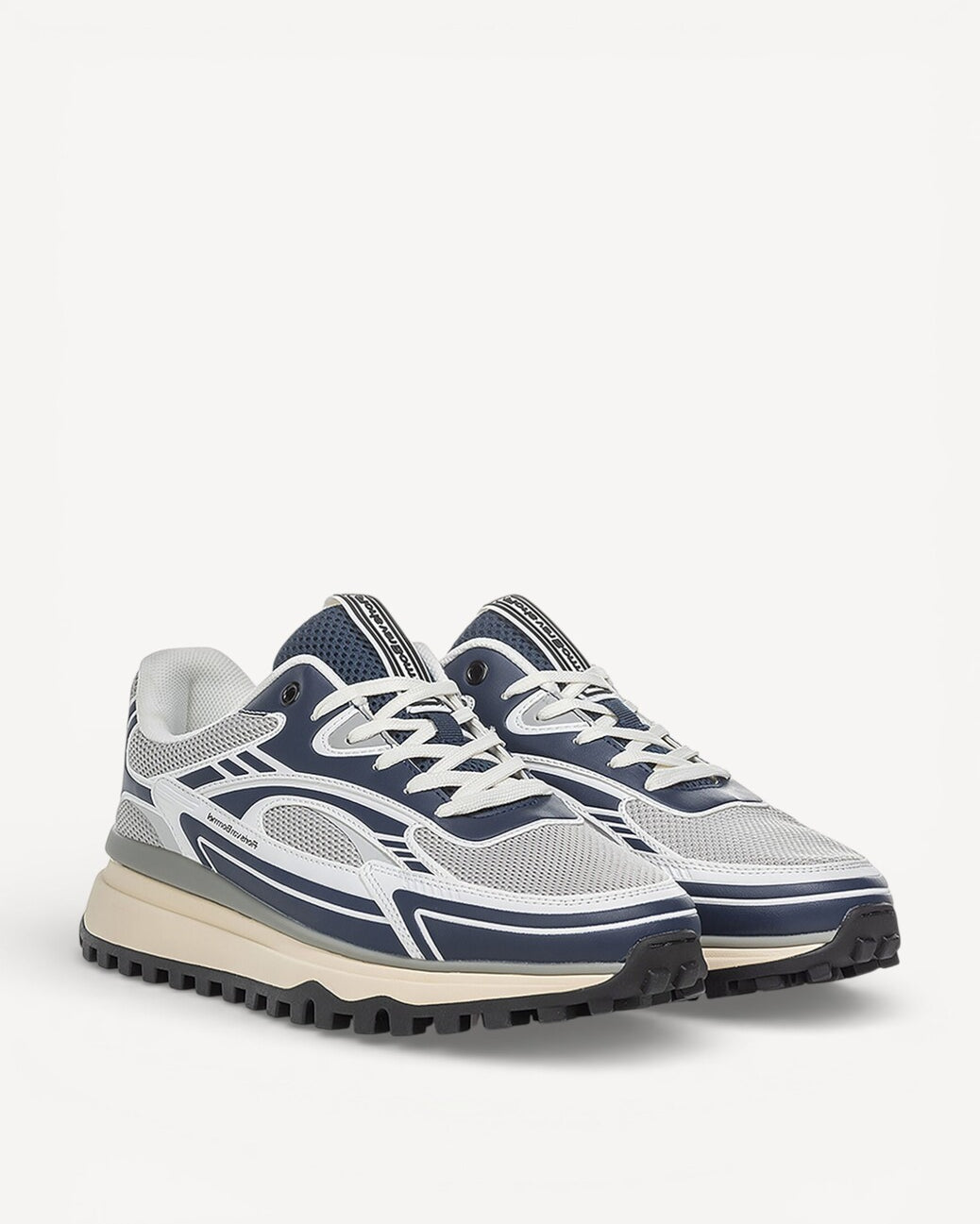 Heren veterschoenen-Blauw combi kleur