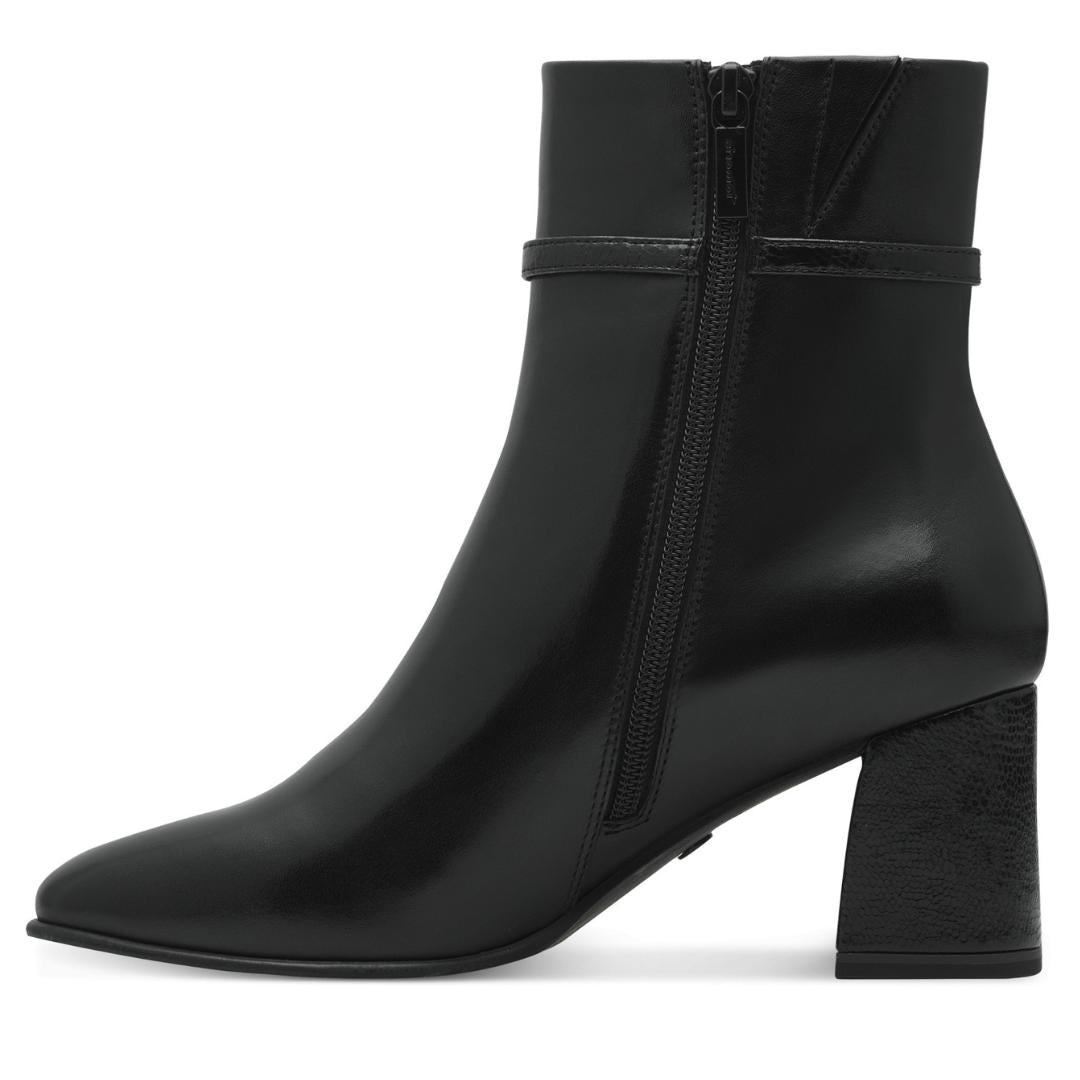 DAMES BOOTS+KORT LAARS-Zwart leer