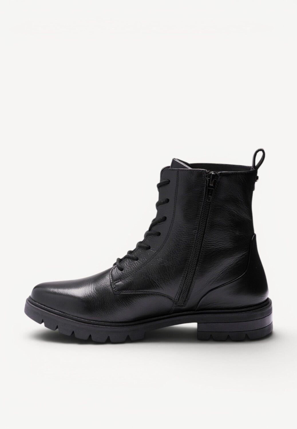 DAMES BOOTS+KORT LAARS-Zwart leer