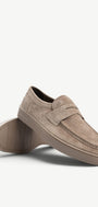 Heren instapper-Beige suède/nubuck