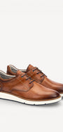 Heren veterschoenen-Bruin leer