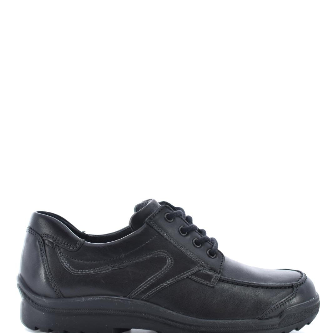 Heren veterschoenen-Zwart leer