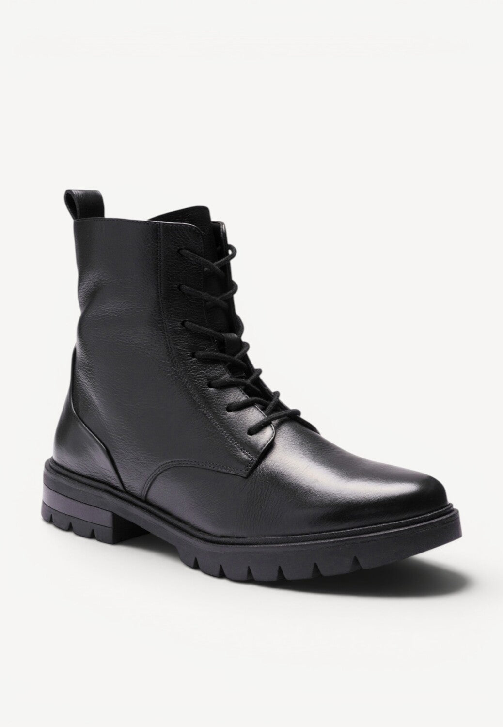 DAMES BOOTS+KORT LAARS-Zwart leer