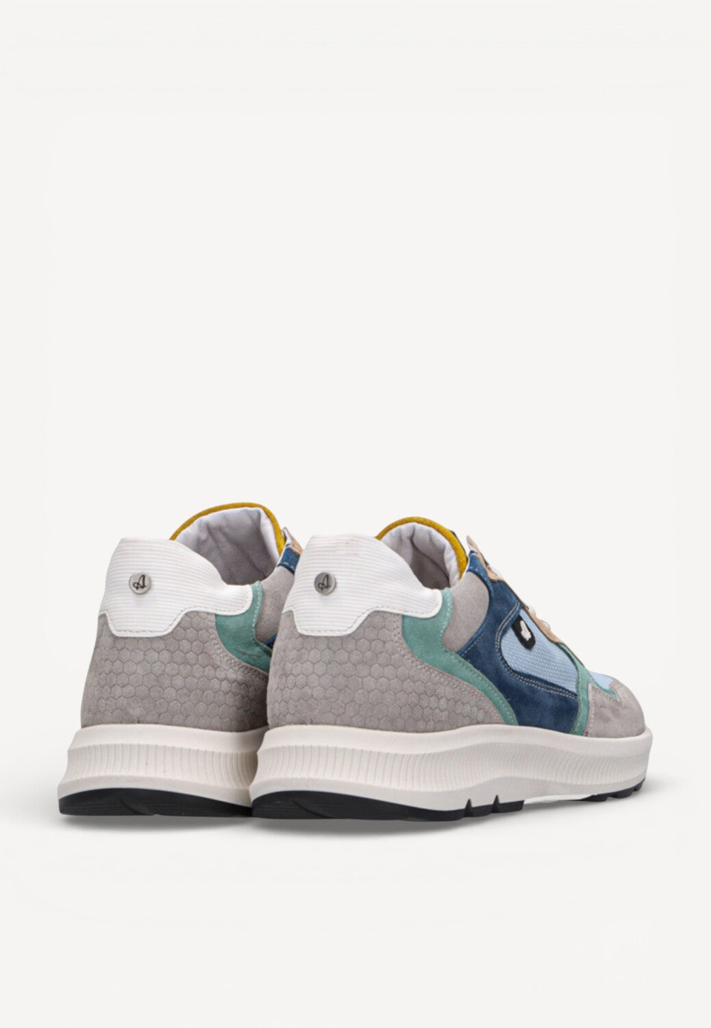 Heren veterschoenen-Grijs combi kleur